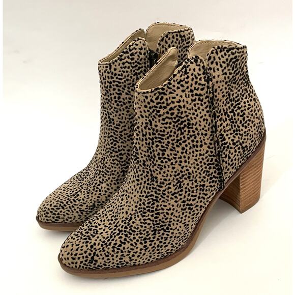MIA Heeled Animal Print Bootie Boot Tan Black Size 6.5 NEW - Picture 1 of 8